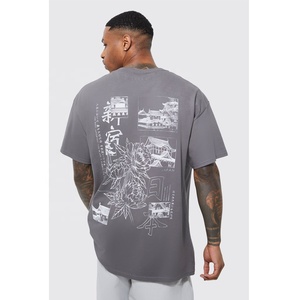 Personnalisé 300 Gsm Épais Coton Imprimé Logo Unisexe Goutte D'épaule Surdimensionné T-shirt Lourd Streetwear fabriqué au Pakistan - Product Image 4