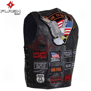 Gilet de moto en cuir de buffle respirant pour homme, style vintage, club de motards, fermeture éclair, poches, cuir de vache véritable, sans manches - Product Image 6