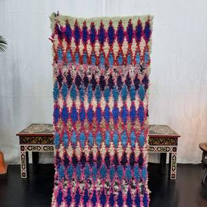 พรมขนแกะลายสก็อตกันลื่นสำหรับตกแต่งบ้านห้องนั่งเล่นสไตล์โมร็อกโก2024สินค้ามาใหม่หลากสีแบบแอบสแตรก - Product Image 3