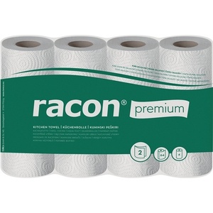 Racon Premium K-2 Blanc, Rouleau de cuisine perforé 2 plis, environ 220 X 250 mm, lot de 4 rouleaux - Product Image 1