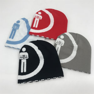 หมวกบีนนี่ถักลายแจ็คการ์ดคุณภาพสูงแบบกลับด้านได้สำหรับฤดูหนาว  ลายปัก 3 มิติ ออกแบบเองได้  ไซส์ผู้ใหญ่แบบยูนิเซ็กซ์ ขายส่ง - Product Image 1