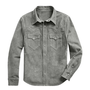Chemise de camionneur en daim pour homme, style streetwear élégant et respirant, avec poches sur le devant, qualité supérieure, vêtement décontracté - Product Image 4