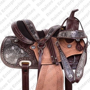 Selle de cheval en cuir véritable occidental de haute qualité de style dernier cri 2025 Logo personnalisé imprimé - Product Image 1