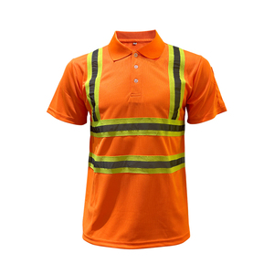 Polo de sécurité réfléchissant imperméable haute visibilité ANSI classe 1 pour vêtements de travail de construction avec logo personnalisé et ruban réflecteur - Product Image 5