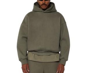 เสื้อฮู้ดจํานวนมากที่กําหนดเอง unisex ขนาดใหญ่เฮฟวี่เวทเทอร์รี่ฝรั่งเศสวางไหล่เสื้อกันหนาวหมวกหน้าจอพิมพ์ซิปขึ้นเสื้อกันหนาวหมวกผู้ชาย - Product Image 4