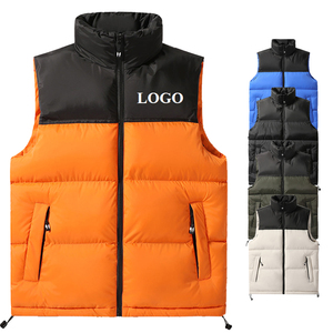 Gilet d'hiver léger imperméable respirant à fermeture éclair sur le devant en polyester personnalisé avec logo extérieur - Product Image 1
