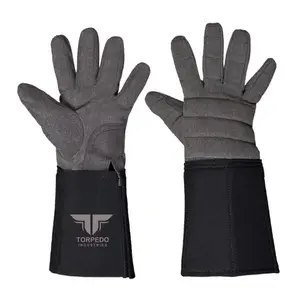 Guantes de esgrima de piel de oveja con puños de brazo largo de esgrima, guantes de esgrima lavables para hombres y mujeres, guantes de esgrima disponibles