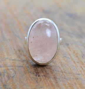 Bague style bohème en argent fait à la main bijoux en argent sterling 925 Quartz rose pierres précieuses bague tendance bijoux pour femmes cadeau pour elle - Product Image 2