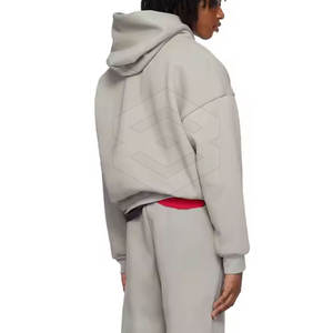 Conjunto de chándal con capucha transpirable para correr con etiqueta privada personalizable para hombre con logotipo personalizado de temporada de invierno de patrón sólido - Product Image 3