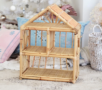 Rumah boneka rotan buatan tangan, rumah mainan anyaman alami untuk kamar anak, kamar ANAK & Dekorasi Rumah