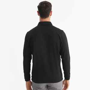 Wholesale <b>Black</b> Blank Golf Pullover Polyester Spandex Stand Neck Crewneck <b>Sweatshirt</b> Unisex Quarter Zip Pullover - Product Image 2