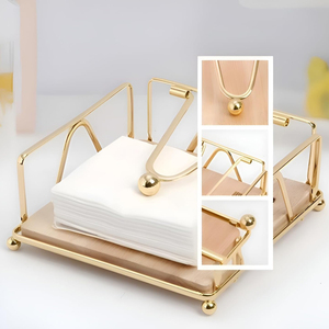 Vintage Nouvel Arrivage Hot Seller Doré Fini Carré Forme Porte-Serviettes en Métal Moderne De Luxe Taille Personnalisée Table - Product Image 2