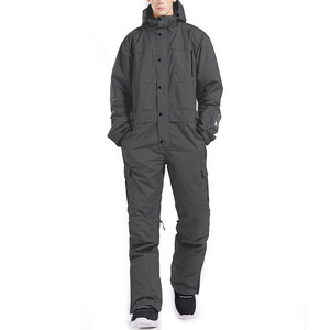 Traje de Esquí y Snowboard Impermeable y Transpirable Unisex de Talla Grande con Capucha y Cremallera, Pantalones de Color Sólido de Poliéster/Nailon - Product Image 4