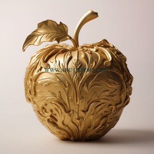 Venta Directa de Fábrica, Juego de 2 Esculturas Metálicas en Forma de Pera, Diseño Exclusivo, Bañadas en Oro, Decoración para el Hogar, Precios al por Mayor - Product Image 6