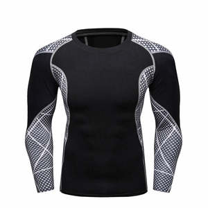 Vêtement de compression anti-UV à manches longues pour hommes, rashguard professionnel de MMA en gros, avec logo personnalisé - Product Image 4