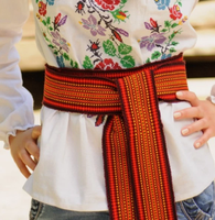 Ceinture folklorique multicolore tissée à la main, ceinture traditionnelle ukrainienne Hutsul Cossack, accessoire ethnique unisexe large et tissé
