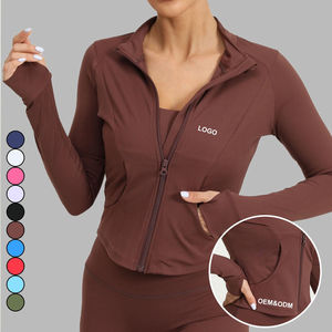 Chaqueta de Yoga de Primera Calidad para Mujer, Ligera, Manga Larga, con Cremallera, Ropa Deportiva para Gimnasio, Transpirable, de Secado Rápido - Product Image 6