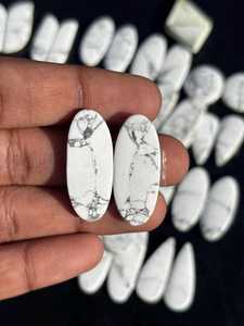 Howlite Pair Gemstone Lot Wholesale Natural Cabochon Pairs for Jewelry Making - Product Image 3