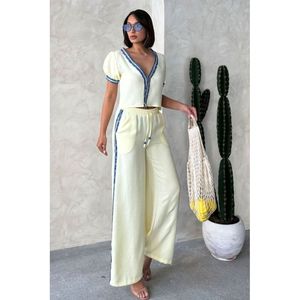 Pantalones Vaqueros a Rayas Amarillos para Mujer, Producto al por Mayor - Product Image 4