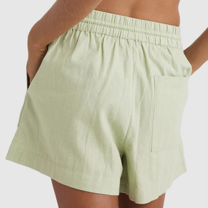 Shorts de Verano Transpirables y Ecológicos de Alta Calidad para Mujer, Color Sólido, Algodón y Elastano, Cintura Elástica, Gran Venta - Product Image 4