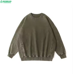 New Fashion <b>Men's</b> Sweatshirts Spring Autumn Casual Wear Sweatshirt Tops Solid Color Pullover <b>Jumper</b> Acid washed - Product Image 1