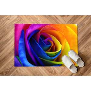 พรมพิมพ์ลายกุหลาบหลากสี, พรมห้องนั่งเล่นขนาดใหญ่ลายดอกไม้เชนิลล์แบบสั่งทำพิเศษ, พรมบางแบบไม่ถักทอ - Product Image 5