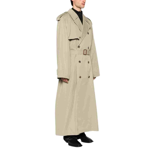 <b>Men's</b> Oversized Double Button Trench Overcoat Eco-friendly Breathable <b>Long</b> Stylish Winter Warm Wool Customizable - Product Image 3
