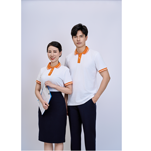 Manchette en polyester et élasthanne avec impression/broderie orange sur fond blanc, tricot FMF vierge, transfert thermique, 50D, 95% coton + 5% élasthanne pour chemise - Product Image 3