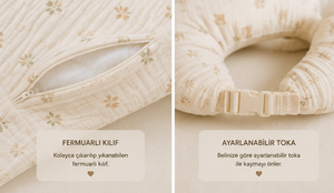 Almohadas de Lactancia para Bebés al por Mayor, 100% Algodón Muselina, Cojín Ergonómico para Amamantar, Correa Ajustable para la Cintura, Funda Extraíble, Turquía - Product Image 6