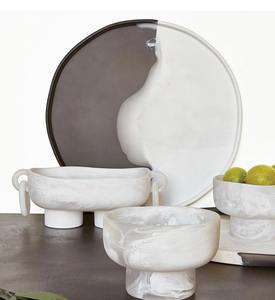 Plateau en résine de grande taille, aspect très luxueux, 2026, plateau de service pour restaurant, hôtel, maison, assiettes en terre pour les fêtes - Product Image 3