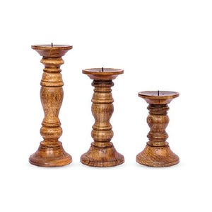 เชิงเทียนทำจากไม้ที่ทำจากไม้มีหลายสีเสาที่ไม่ซ้ำใครสำหรับงานกิจกรรมกำหนดขนาดเองได้อย่างเรียบง่าย - Product Image 2