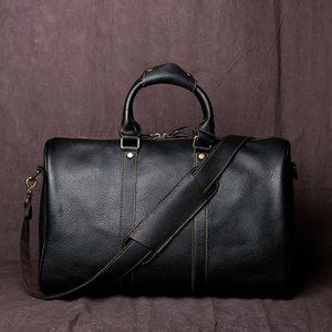 Personalized Handcrafted Top Grain Genuine <b>Leather</b> Weekender Duffel <b>Bag</b> Adjustable Shoulder Strap Interior Pocket Zipper Closure - Product Image 6