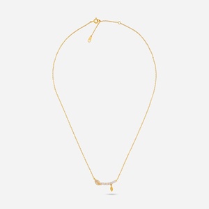 Collier en argent 92,5 191332, style religieux tendance avec placage or 18 carats, rhodium et or rose, orné de perles et de diamants, idéal pour les mariages - Product Image 4