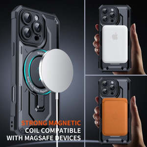 เคส iPhone 16 6.1 นิ้ว รุ่น Tuff พร้อมวงแหวนแม่เหล็กและขาตั้งพับได้ สีฟ้า - Product Image 2
