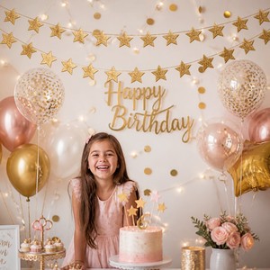 Guirlande d'étoiles scintillantes 4m, décorations suspendues pour fête d'anniversaire, mariage, Nouvel An, toile de fond photo - Product Image 3