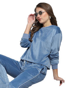 Ensemble de survêtement en velours décontracté pour femmes, sur mesure, chaud, pantalon long, vêtements de sport, ensemble de survêtement deux pièces pour femmes - Product Image 6