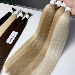 Precio al por mayor Extensiones de cabello a granel Cabello humano vietnamita Double Drown 100 gramos Todos los colores 14 pulgadas - Product Image 1