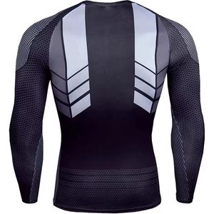 Rashguards col en V unisexe Rashguards longs compressés Jujitsu MMA de haute qualité avec impression sublimée à bas quantité minimale de commande et prix - Product Image 5