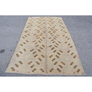 5.2x9.2 ft Turkish Vintage Rug, Large Rug, <b>Brown</b> <b>Wool</b> Rug - Product Image 5