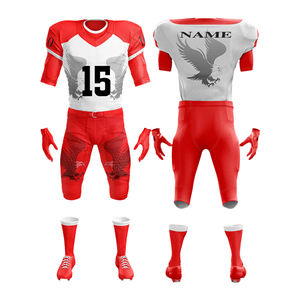 2025 nouveau Design uniforme de Football américain ensemble complet Logo personnalisé broderie nom impression séchage rapide maille tissu OEM ODM fabricant - Product Image 4