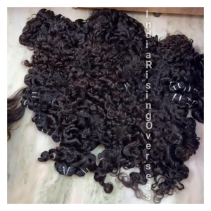 100% Unprocessed Raw Natural Curly Machine Double Weft Thick Full Ends Hair <b>Extensions</b> <b>Cheap</b> Remy Grade Hair Bundles - Product Image 4