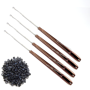 Wholesale braiding <b>crochet</b> <b>hook</b> Hair Extension <b>hooks</b> tools Stainless steel Hair extension pulling tool for curly hair - Product Image 4