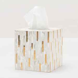 Caja de Pañuelos Faciales de Nácar para Hoteles Boutique, Estuche para Servilletas con Cubierta Impermeable, Dispensador de Pañuelos Decorativo de Alta Gama con Incrustaciones - Product Image 1