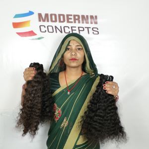 Vente en gros Extensions de cheveux humains temple indien vierge naturel Cuticule brute alignée Styles bouclés Faisceaux de cheveux humains bon marché - Product Image 4