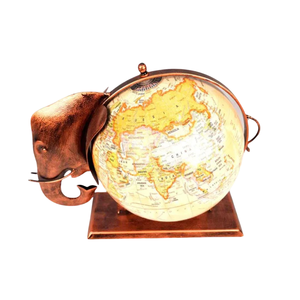 Globo del mundo de metal con globo de estilo base para oficina, globo de tierra giratorio decorativo, sala de arte con acabado antiguo excelente - Product Image 6