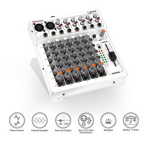 Taramps âm thanh mixer t0602 Multicolor 98 RGB LED và VU hiệu ứng 4 band equalizer 6 kênh đầu vào trộn mic nhạc cụ - Product Image 4
