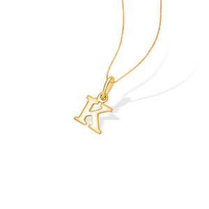 Colgante con letra K en oro amarillo, cadena unisex, regalo - Product Image 4