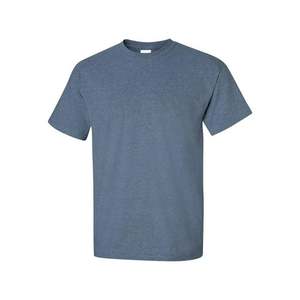 T-shirt à manches courtes en pur coton à col rond épais, ample, couleur unie, blanc, bas pour hommes et femmes, couleur unie - Product Image 1