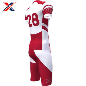 <b>White</b> &Red Color Wholesale Rate Pakistan Made American <b>Football</b> Jersey Team Wear 100% Polyester Fabric Breathable Quality - Product Image 5