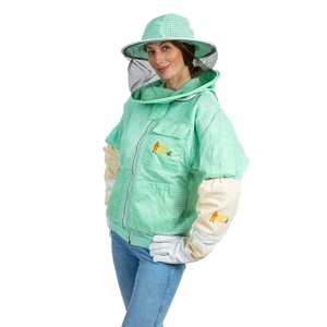 เสื้อแจ็กเก็ตเก็บผึ้งระบายอากาศสามชั้นน้ำหนักเบาระบายอากาศได้ดีดีไซน์ผ้าคลุมหน้าเสื้อผ้าสำหรับป้องกันผึ้งกลางแจ้ง - Product Image 3